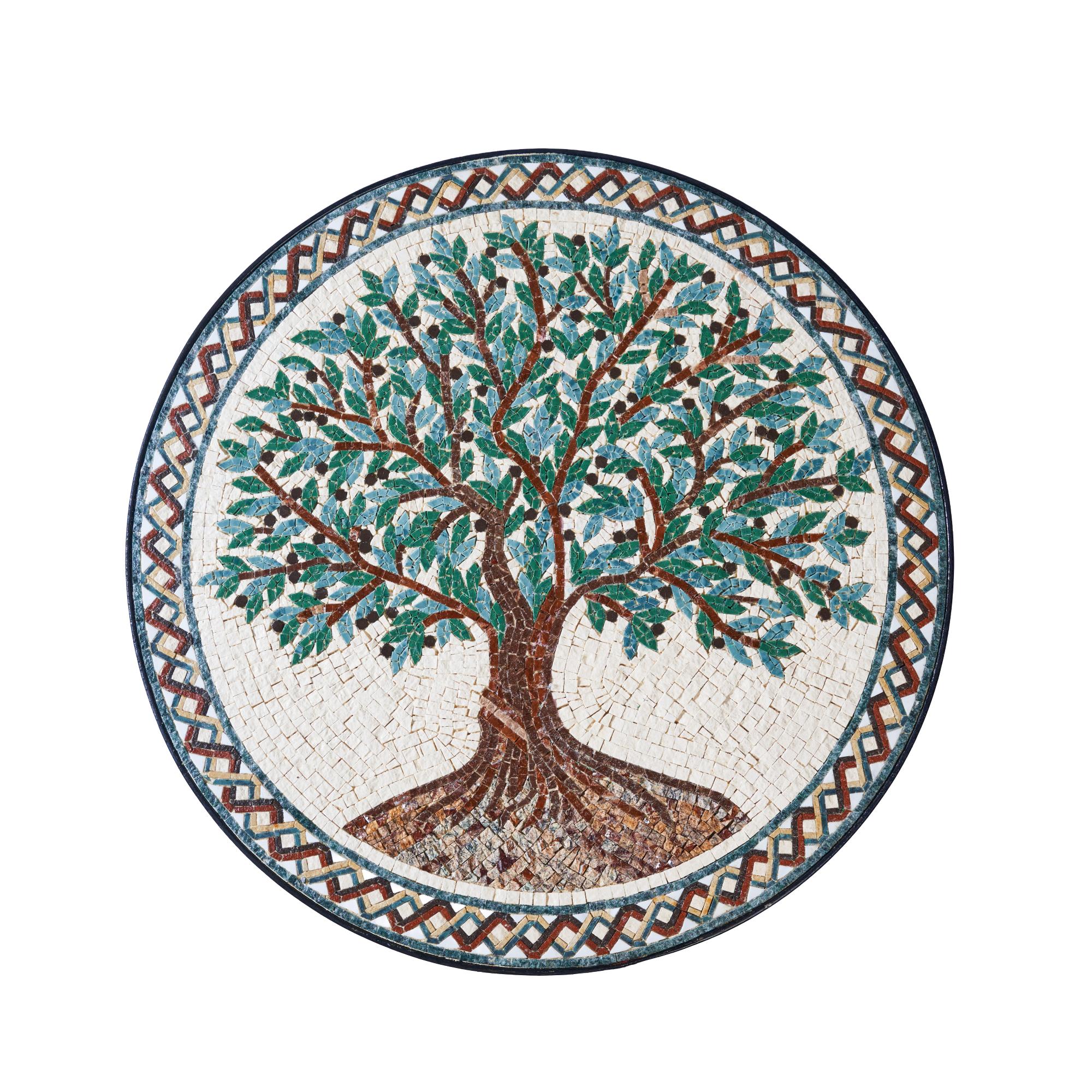 The Byzantine "Tree of Life" Mosaic Accent Table - Image 3